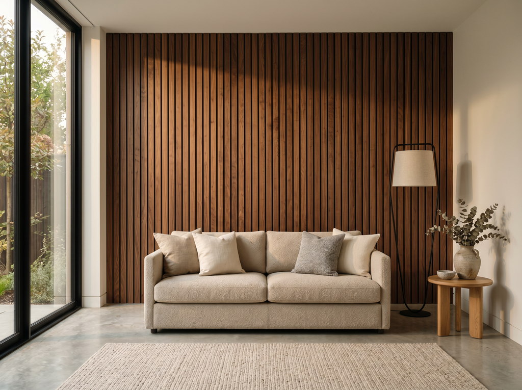 SlatHaus Signature Walnut Acoustic Wall Panel 270 × 110 cm