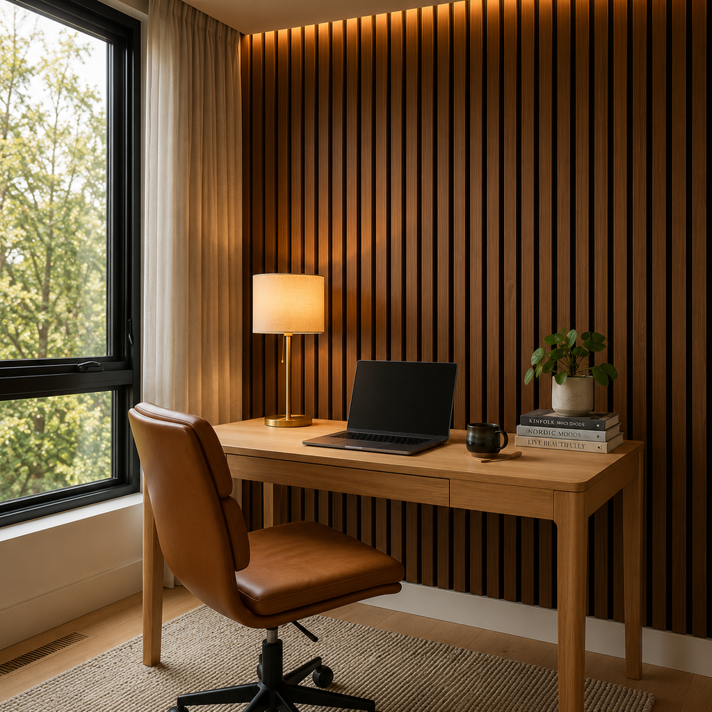 SlatHaus Signature Walnut Acoustic Wall Panel 270 × 110 cm