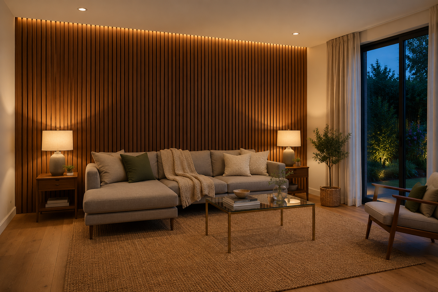 SlatHaus Signature Walnut Acoustic Wall Panel 270 × 110 cm
